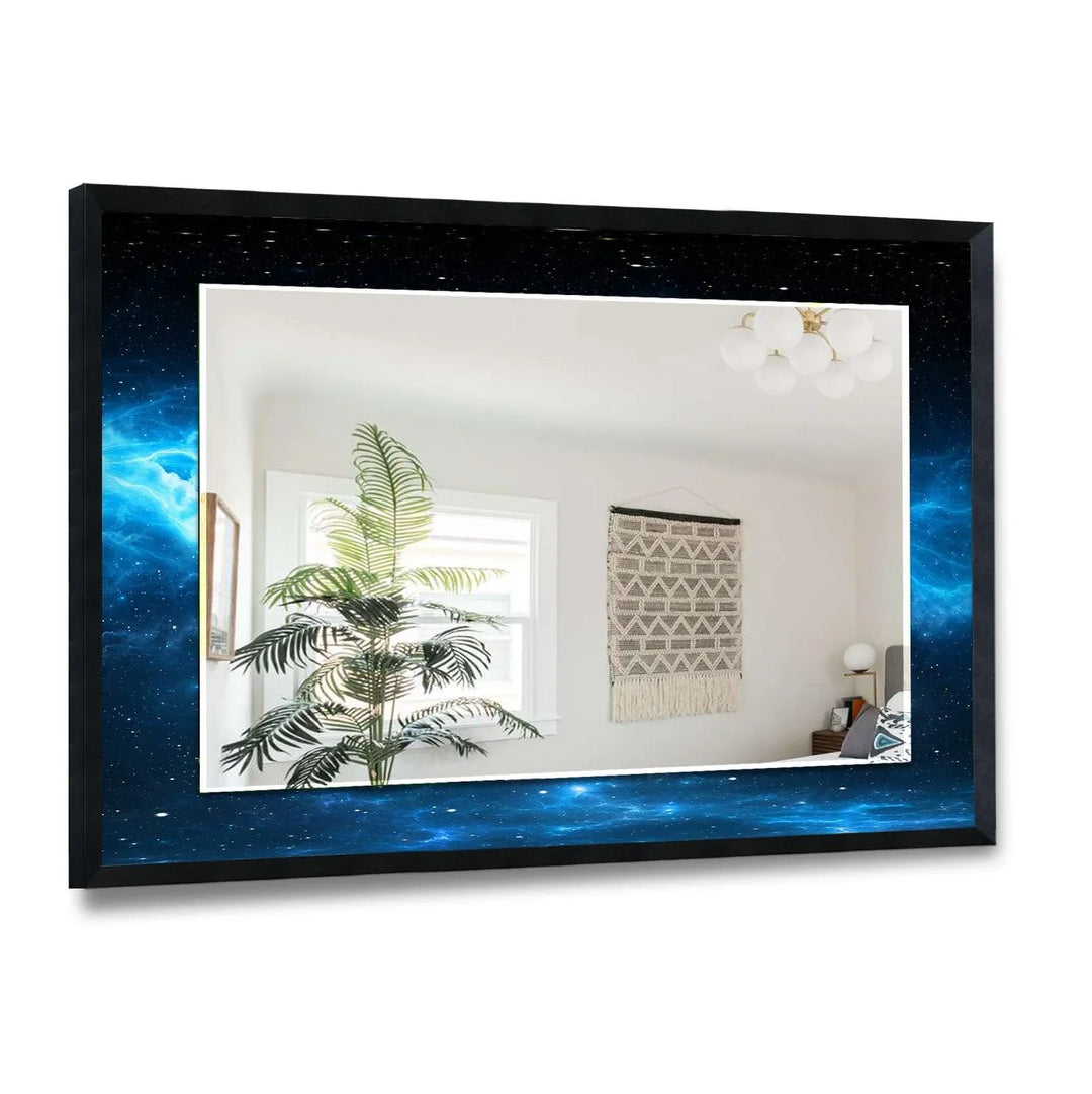 Blue & Black Abstract Wall Mirror Stained Glass Wall Mirror