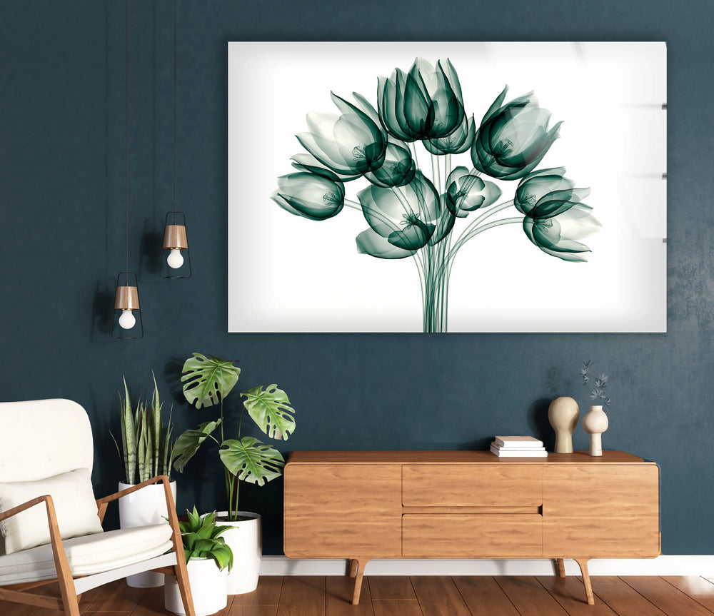 Tulip Bloom Wall Art – Elegant Transparent Floral Glass Print - MyPhotoStation