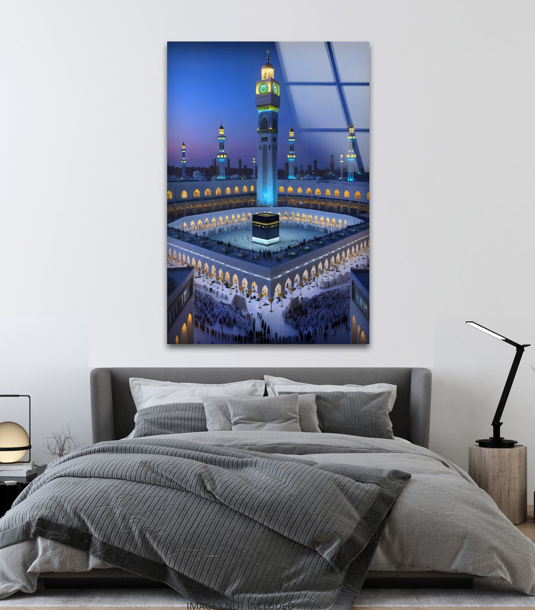 Sacred Serenity – Kaaba Under the Mecca Clock Tower Glass Wall Art