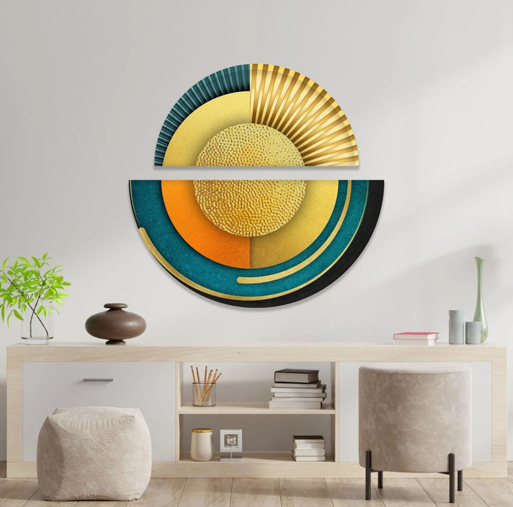 2 Piece Abstract Yellow & Orange Glass Wall Art large glass photo prints, glass wall photos