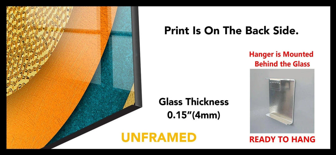 2 Piece Abstract Yellow & Orange Glass Wall Art - MyPhotoStation