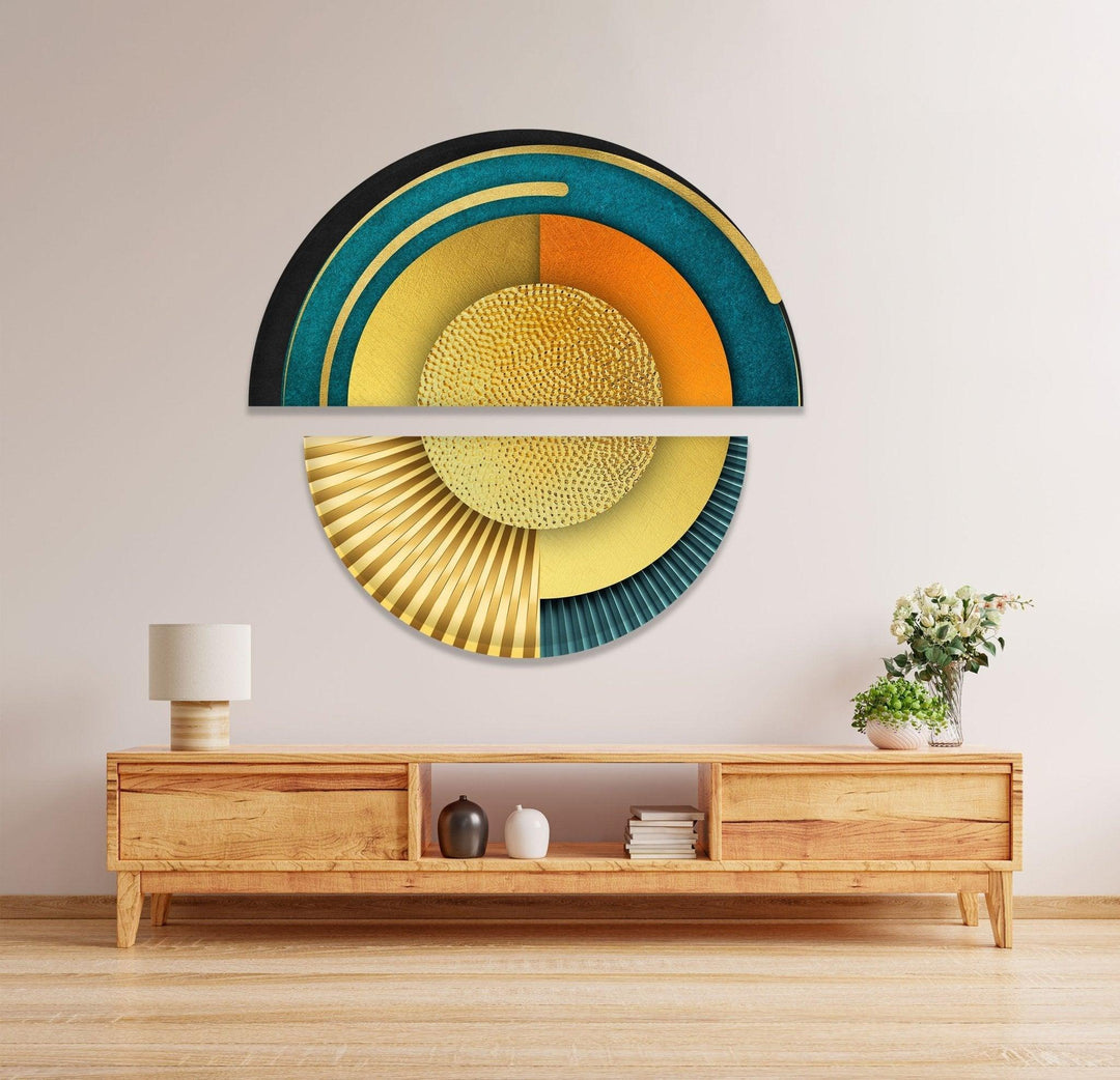 2 Piece Abstract Yellow & Orange Glass Wall Art custom glass photo prints, large glass prints