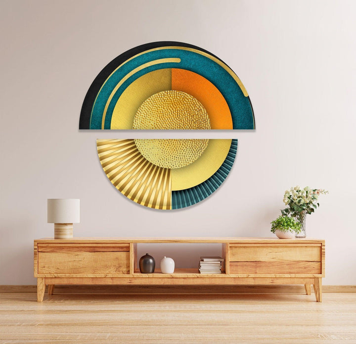 2 Piece Abstract Yellow & Orange Glass Wall Art custom glass photo prints, large glass prints