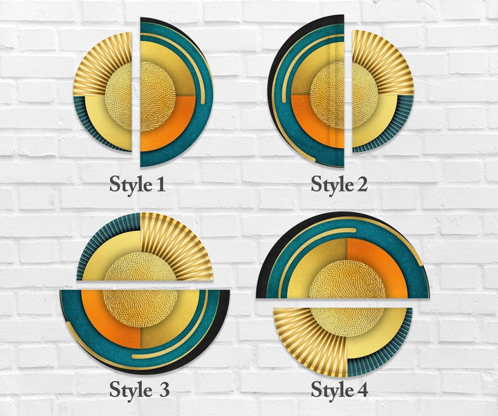 2 Piece Abstract Yellow & Orange Glass Wall Art glass image printing, glass prints from photos