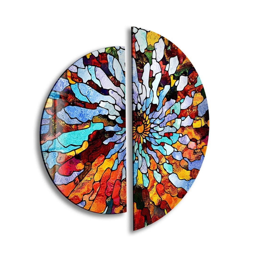 2 Piece Stained Colored Glass Wall Art glass photo prints, glass picture prints
