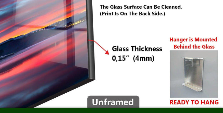 2 Piece Sunset Landscape Glass Wall Art - MyPhotoStation