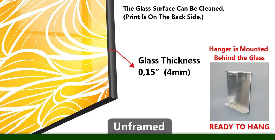 2 Piece Yellow & White Glass Wall Art - MyPhotoStation