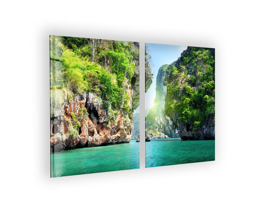 Thailand Phuket Island Landscape Glass Wall Art, picture on glass wall art, photos printed on glass