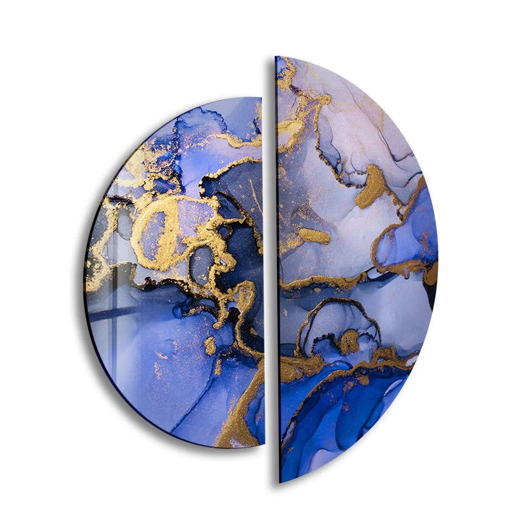 Set of 2 Pieces Gold Details Abstract Glass Wall Art art glass wall art, glass wall art pictures