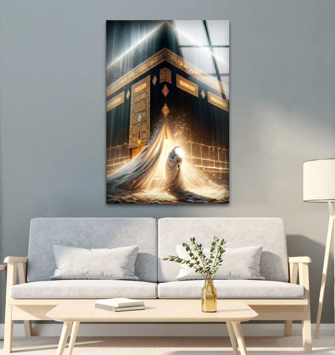 Heavenly Grace – Divine Light at the Kaaba Glass Wall Art