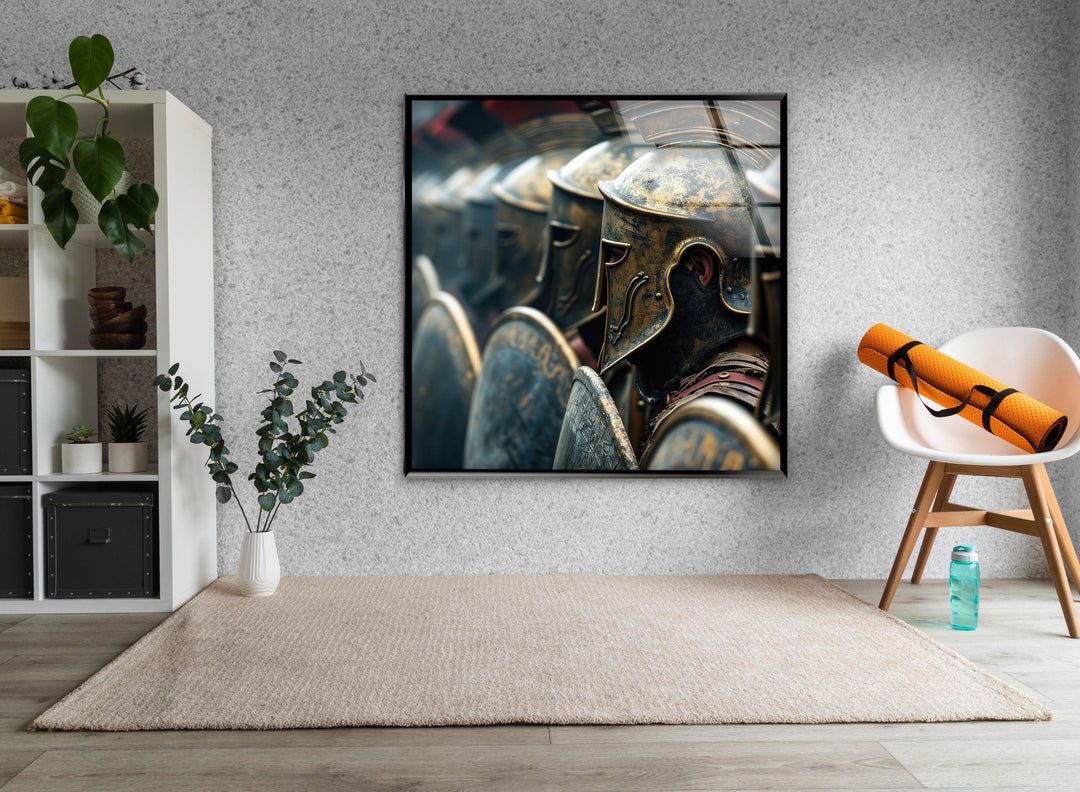 Spartans Glass Wall Art photo print on glass, prints on glass wall art
