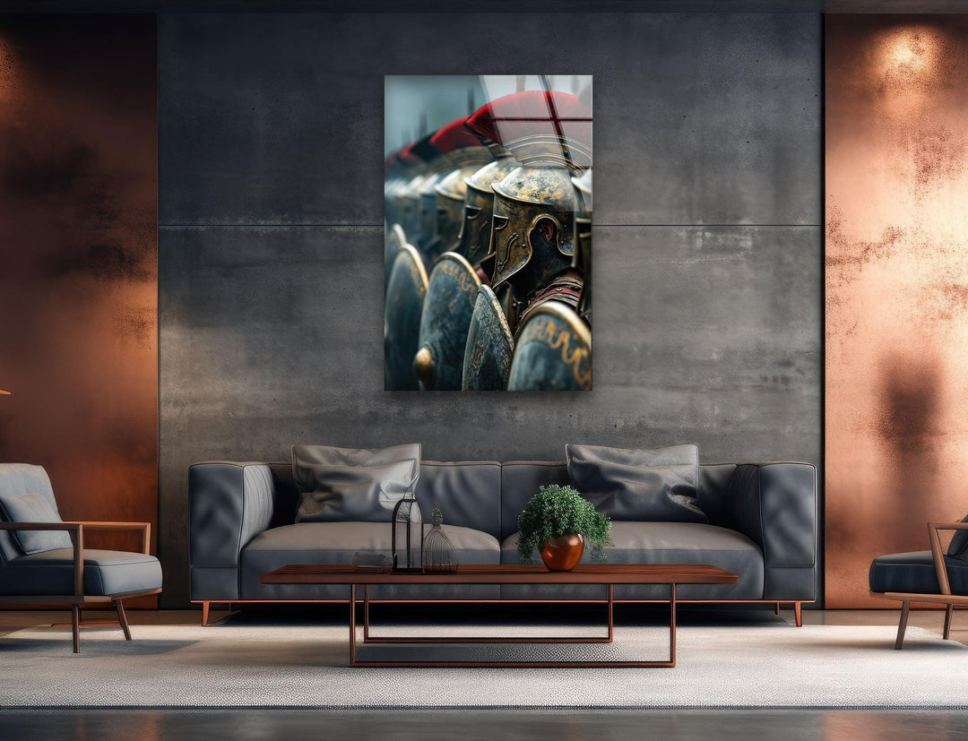 Spartans Glass Wall Art custom glass pictures, glass art prints