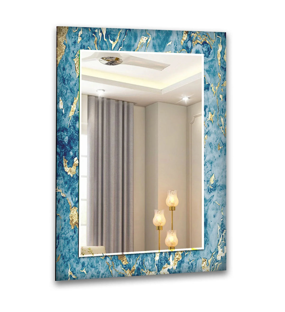 Gold & Blue Wall Mirrors Entryway Mirror