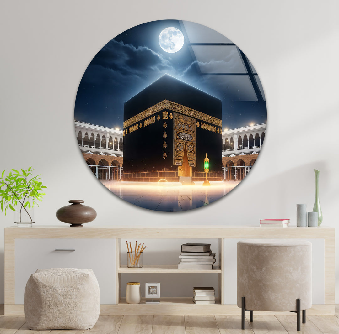 Spiritual Kaaba artwork printed on glossy tempered glass