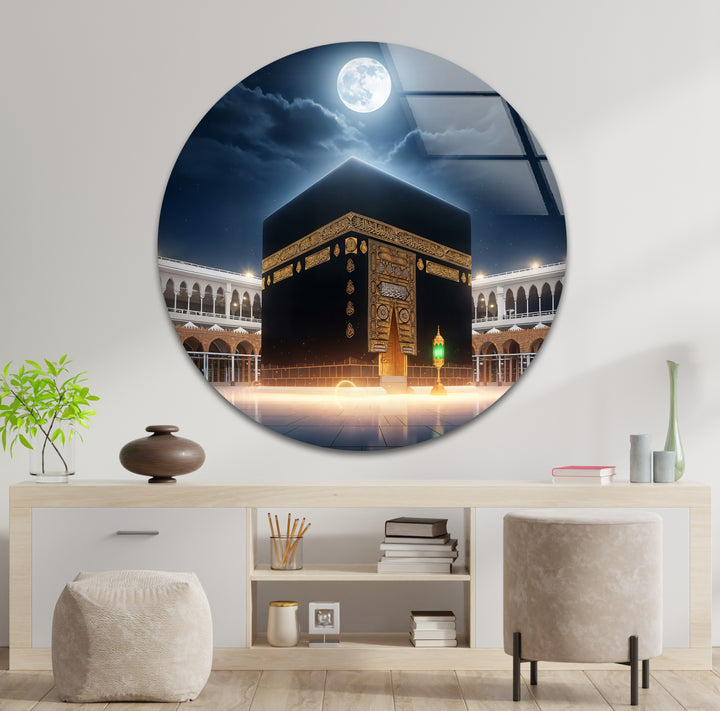 Spiritual Kaaba artwork printed on glossy tempered glass