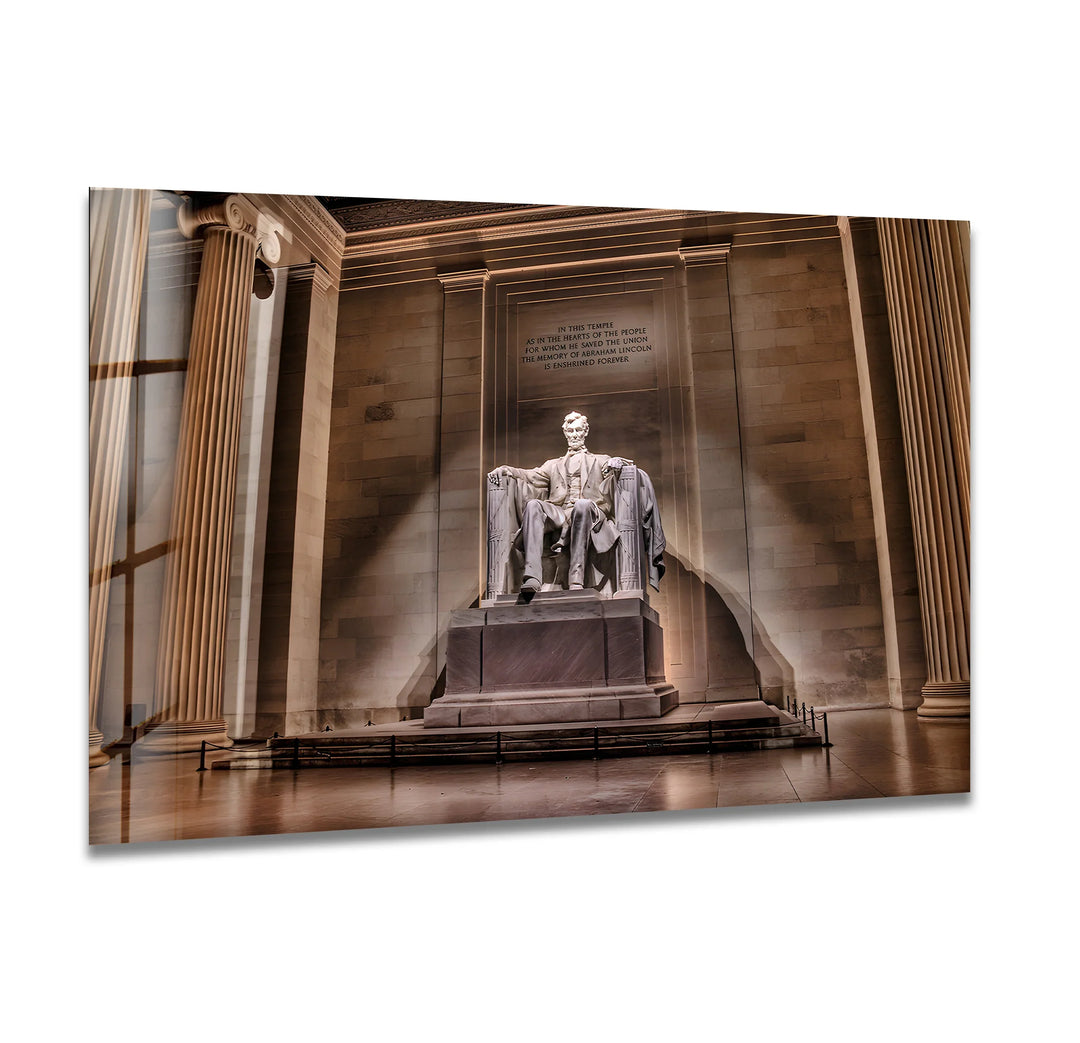 Lincoln Memorial Glass Wall Art – Majestic View of Washington DC’s Iconic Landmark - MyPhotoStation
