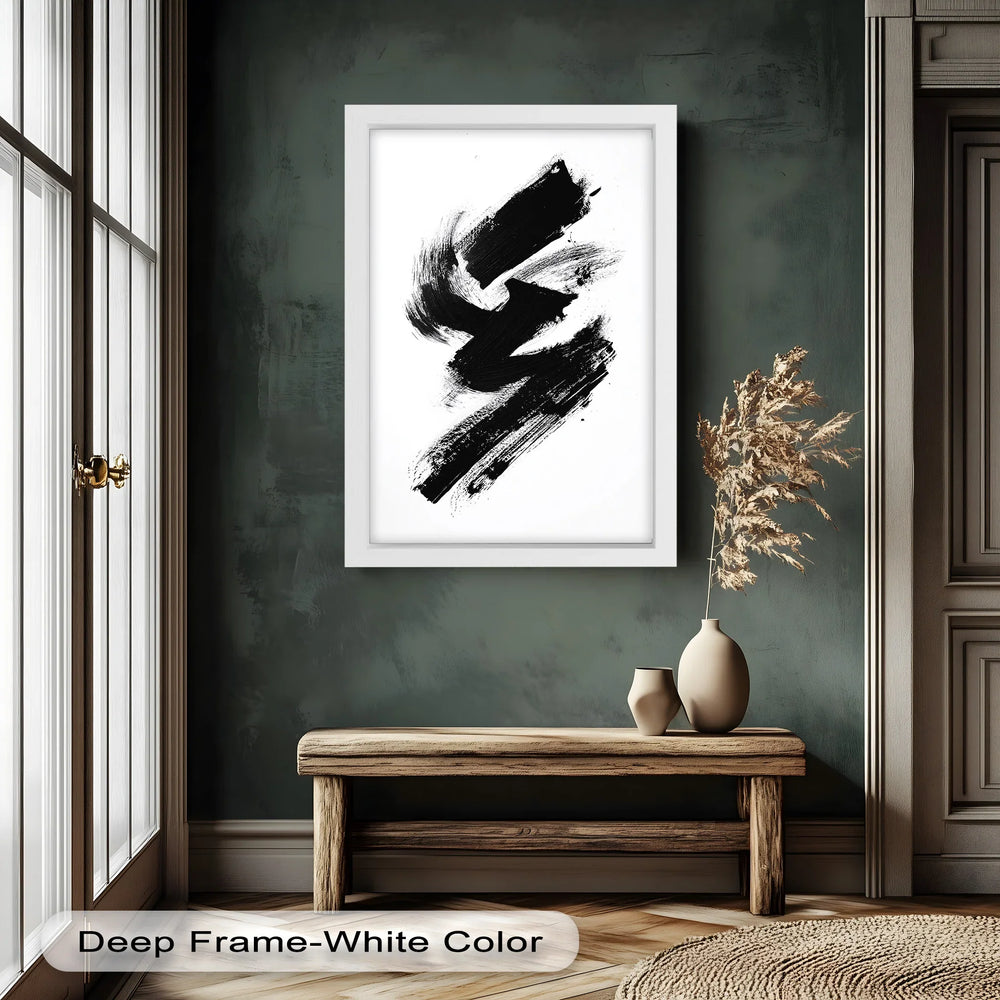 Black Brushstroke - Abstract Oil Painting - MyPhotoStation