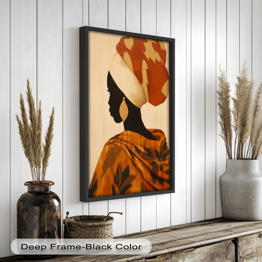 With warm earthy tones and minimalist lines, the artwork captures strength, dignity, and quiet confidence in a timeless composition.