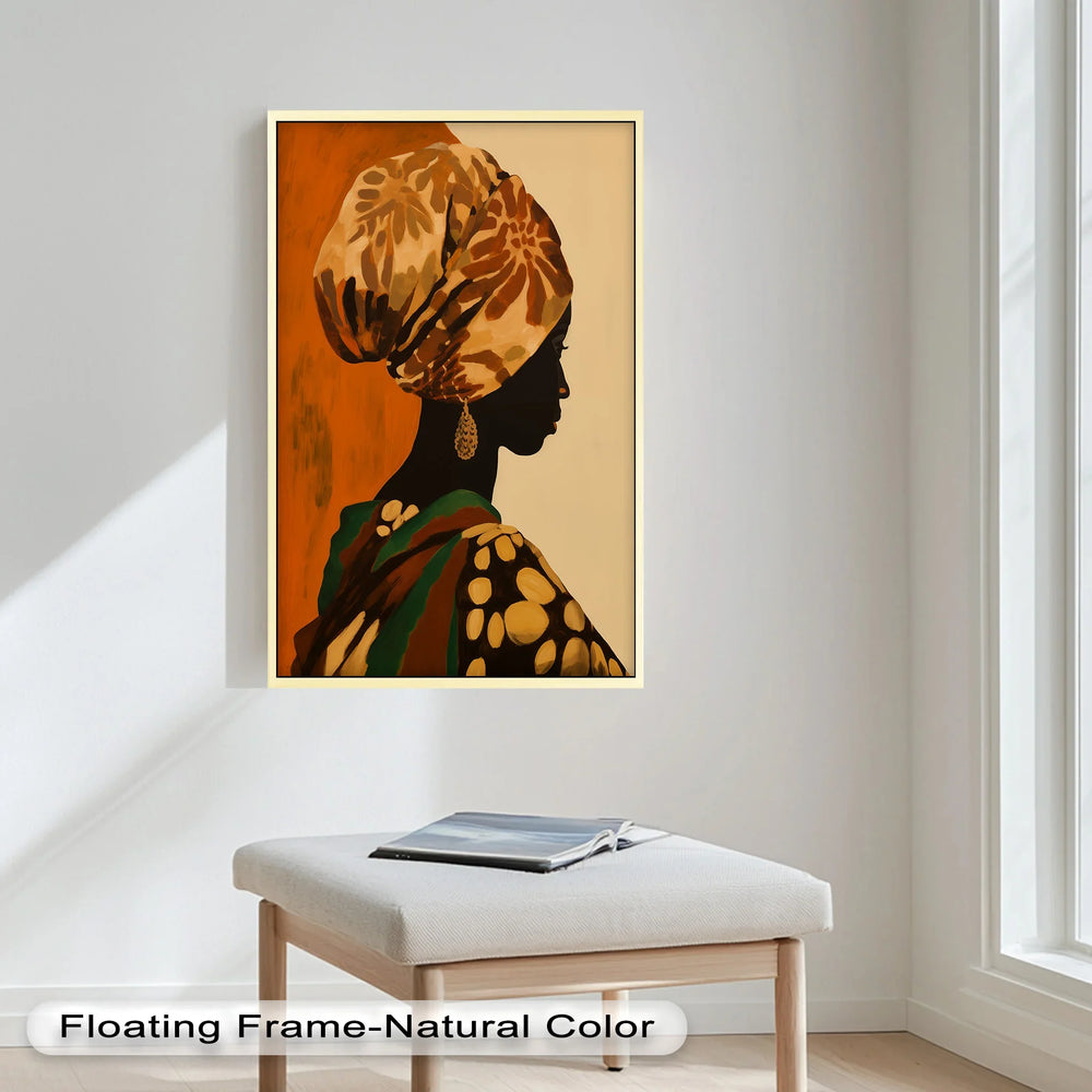 Featuring warm earth tones and bold patterns, the artwork radiates strength, beauty, and pride through a powerful, minimalist composition.