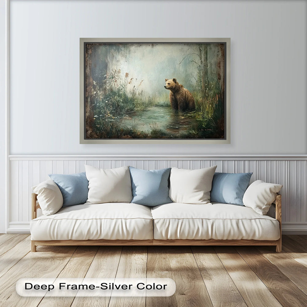 Brown Bear by the Water - Animal Oil Painting - MyPhotoStation