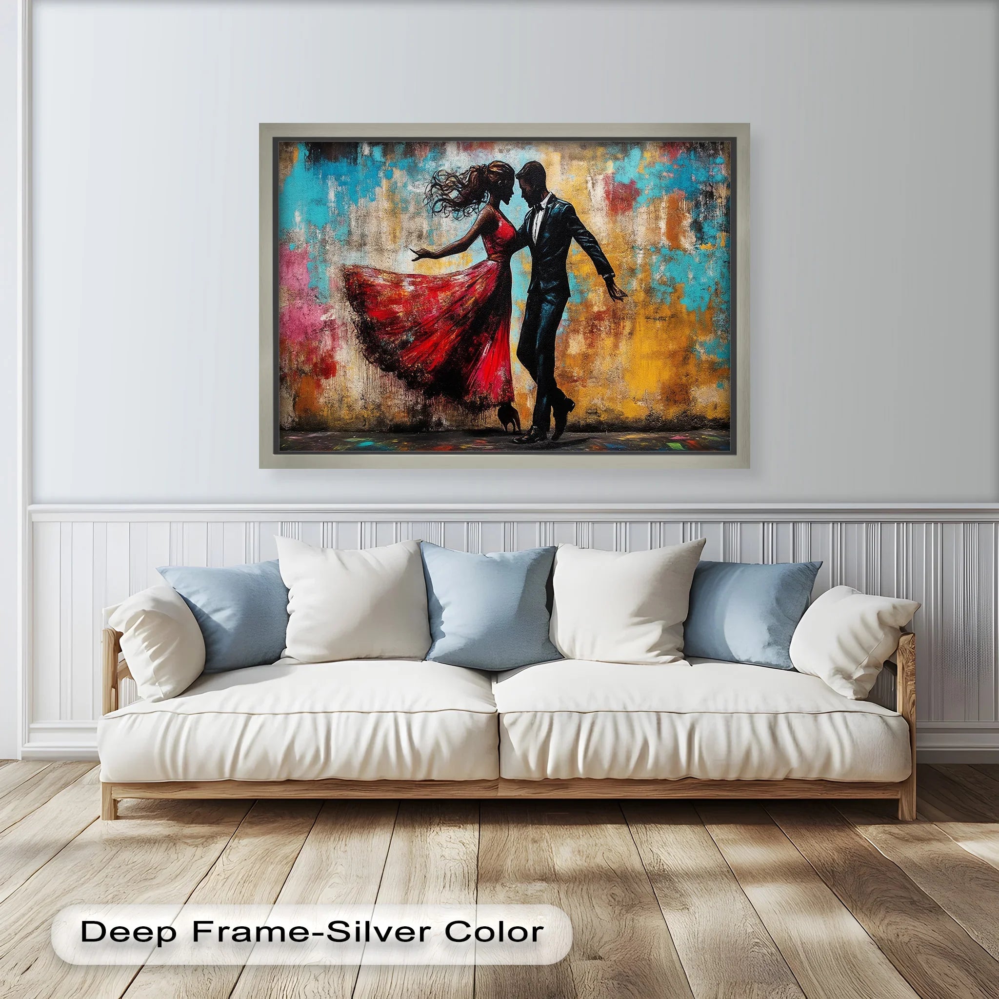 Whirl of Passion – Dancing Lovers in Red Love Oil Painting – MyPhotoStation