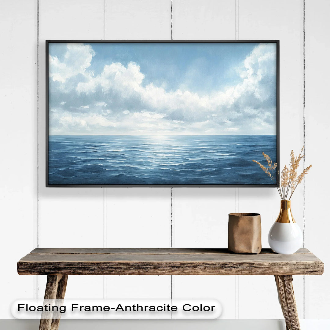 Blue Coastal Art - Ocean Seascape Oil Painting - MyPhotoStation