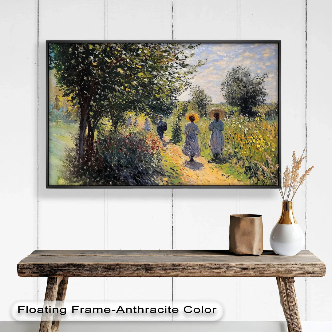 Afternoon Stroll – Sun-Dappled Garden Walk Oil Painting - MyPhotoStation