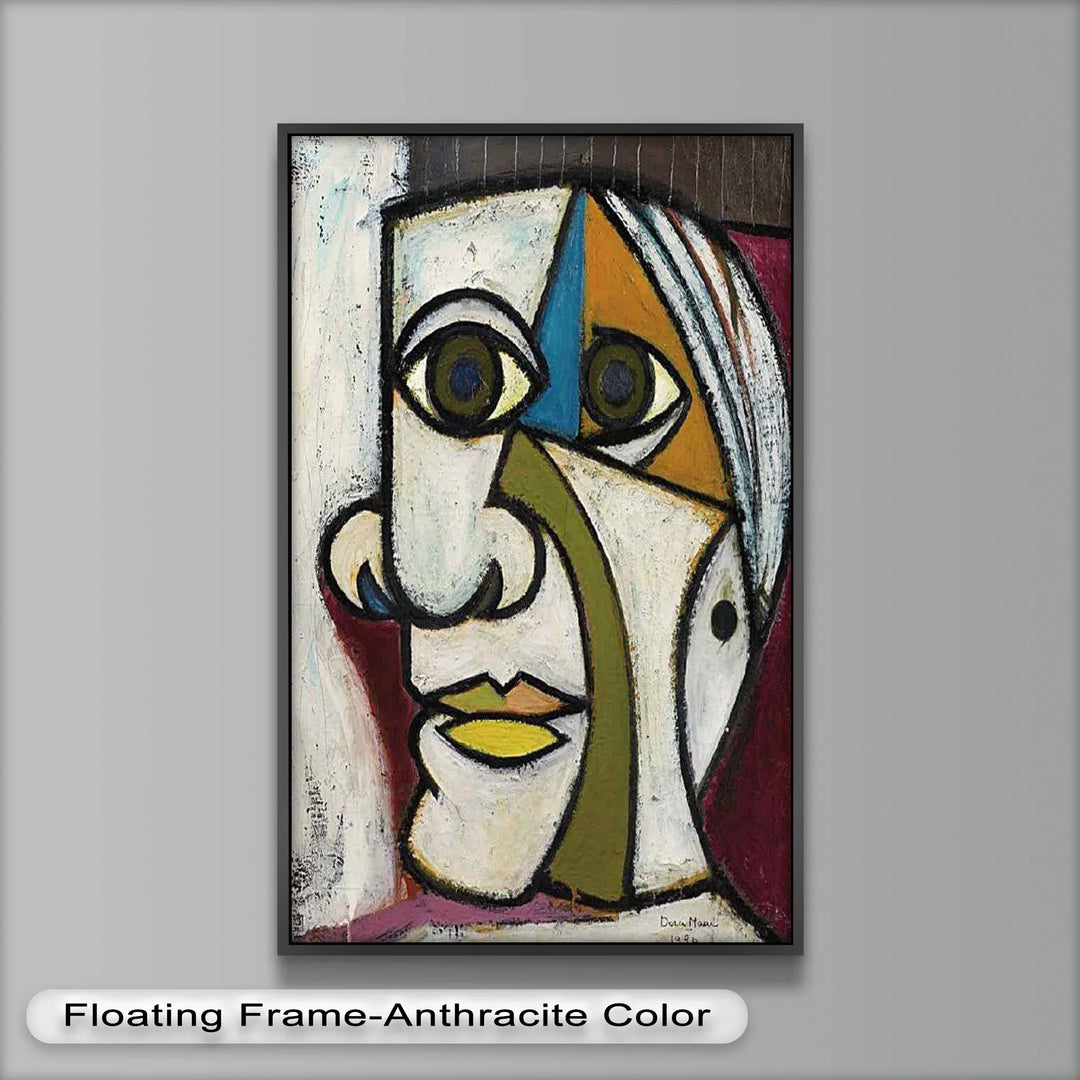 Bold Gaze – Geometric Abstract Portrait Picasso Oil Painting - MyPhotoStation