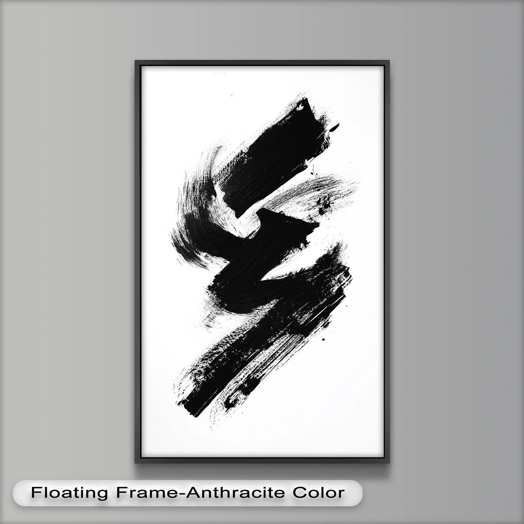 Black Brushstroke - Abstract Oil Painting - MyPhotoStation