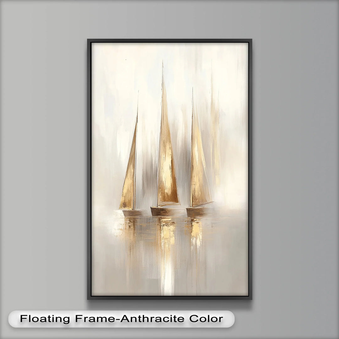 Golden Sails in Morning Light – Boat Oil Painting - MyPhotoStation