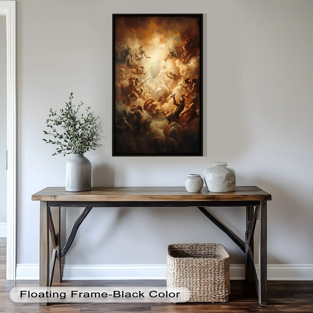 Clash of the Immortals – Epic Gods at War Mythology Oil Painting - MyPhotoStation