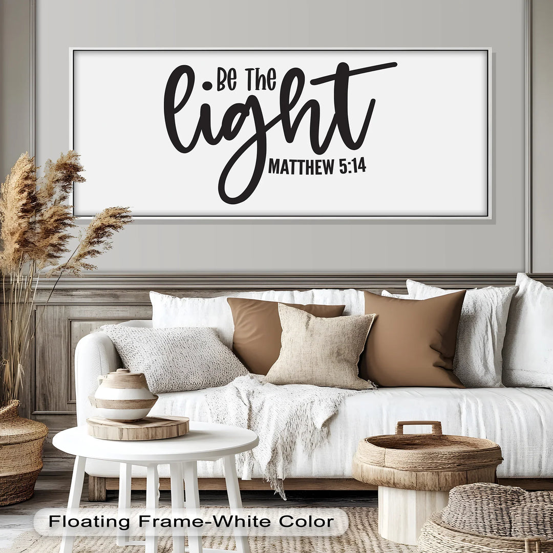 Bible Verse Oil Painting – “Be the Light” Christian Wall Art
