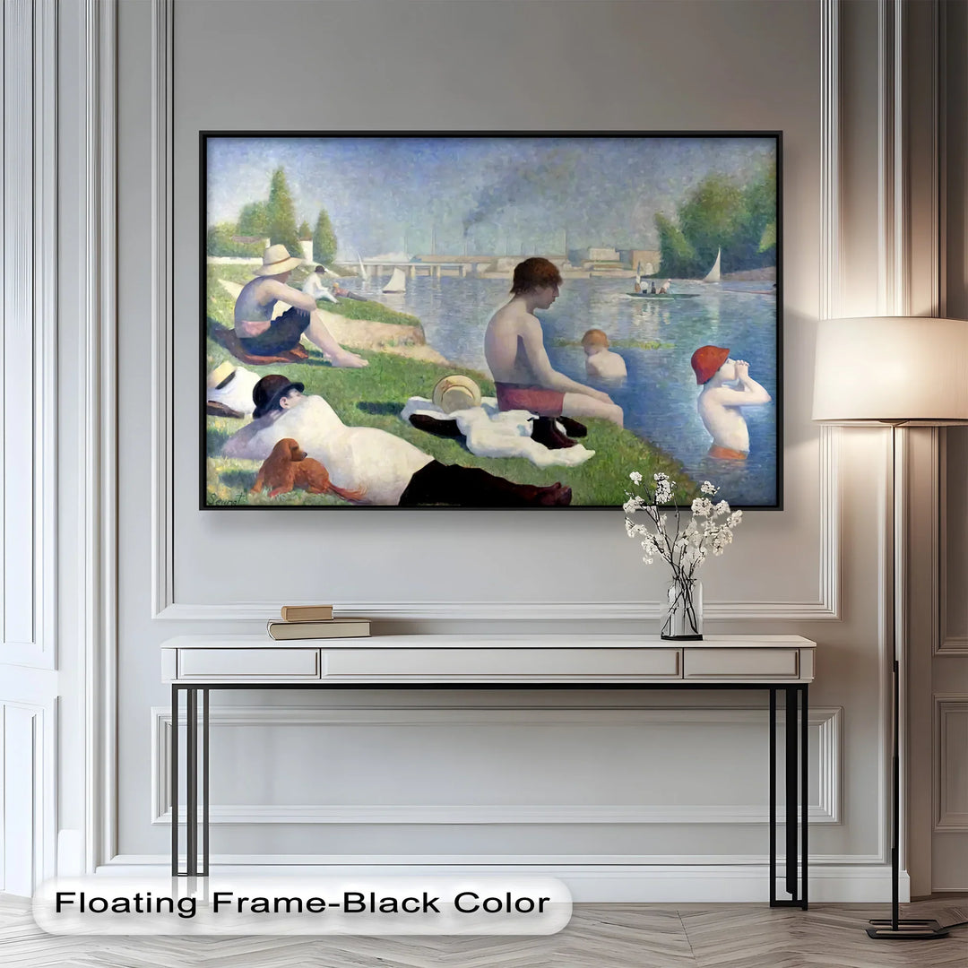 Afternoon Light on the Riverbank – Pointillism Oil Painting - MyPhotoStation