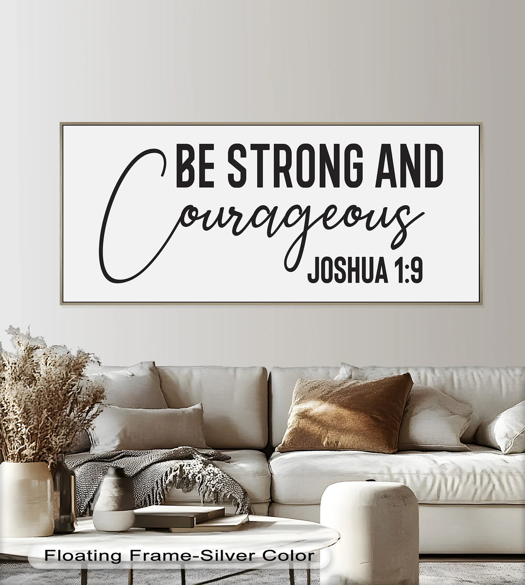 Bold Scripture Oil Painting – “Be Strong and Courageous” Joshua 1:9 Art