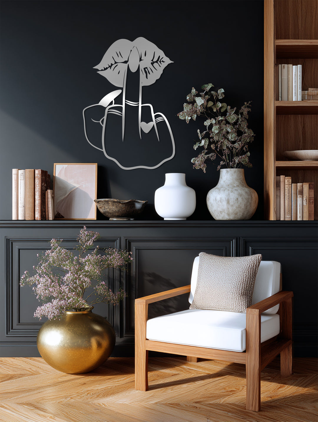 Bold Attitude Lips – Modern Feminine Metal Wall Art