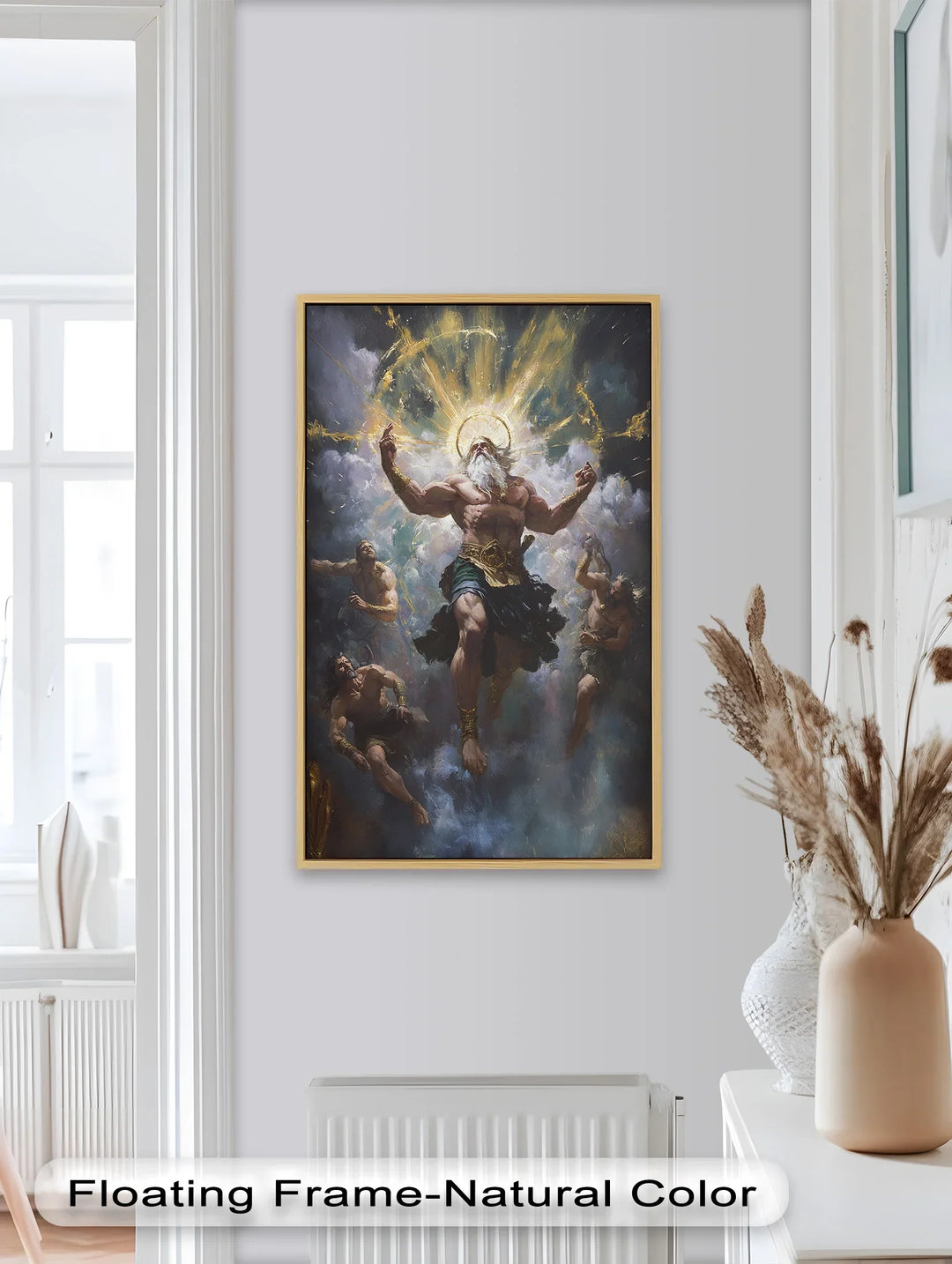 Ascension of the Thunder King – Heroic Sky God Mythology Oil Painting - MyPhotoStation