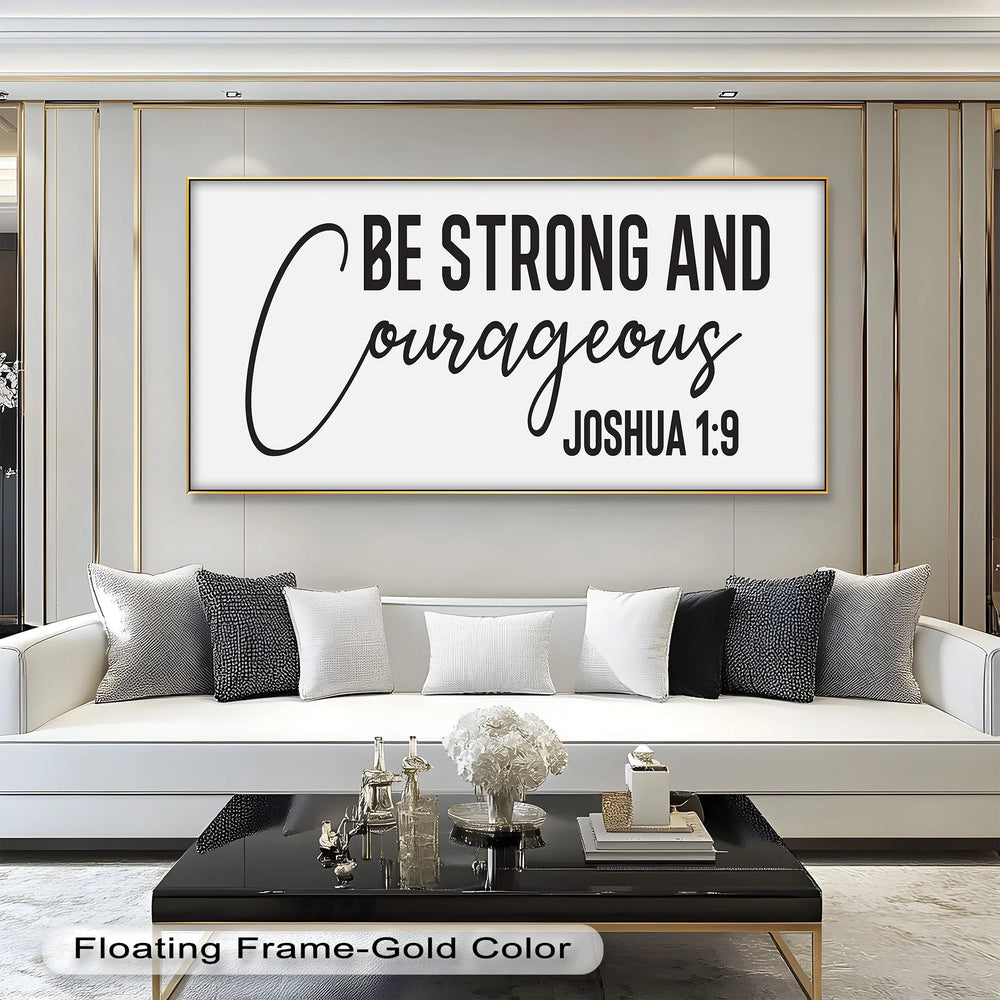 Christian Quote Oil Painting – Encouraging Bible Verse from Joshua 1:9