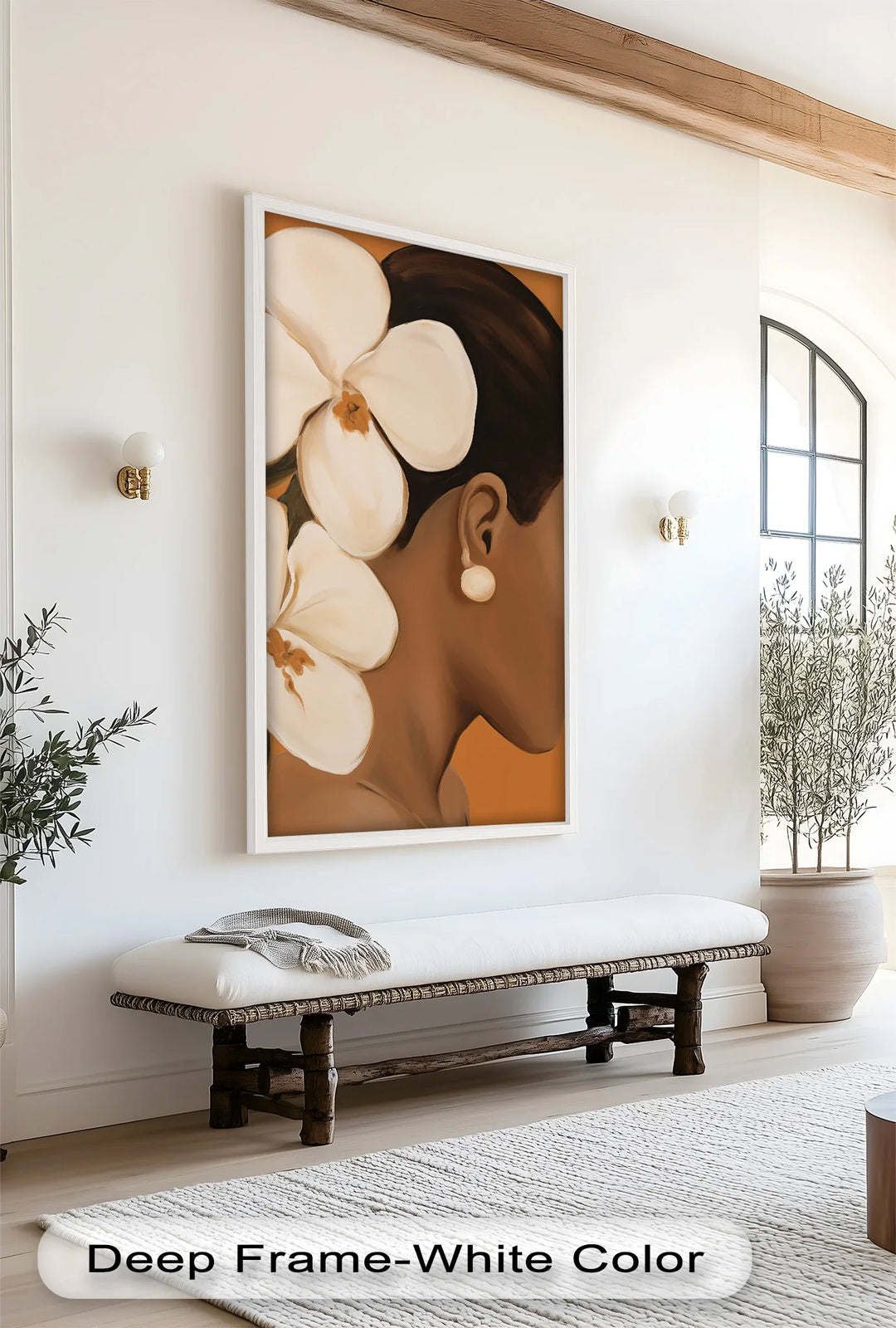 Perfect for adding a touch of sophistication and femininity, this painting brings a calm, artistic flair to any contemporary or minimalist space.