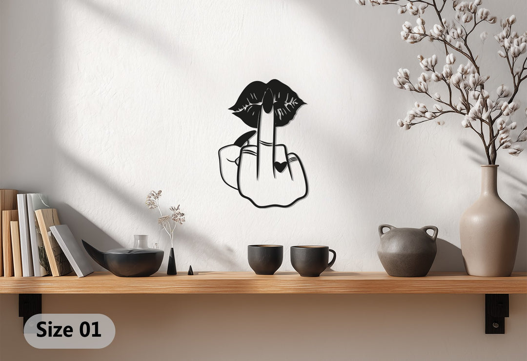 Bold Attitude Lips – Modern Feminine Metal Wall Art