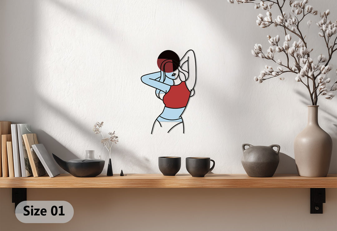 Abstract Woman Silhouette Metal Wall Art – Modern Minimalist Home Decor