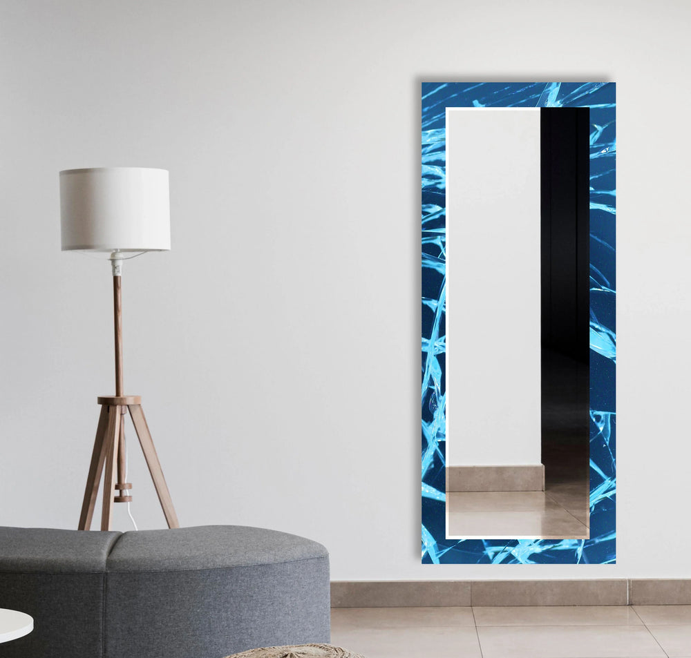 Blue Fragmented Abstract Wall Mirror wall decorative mirror