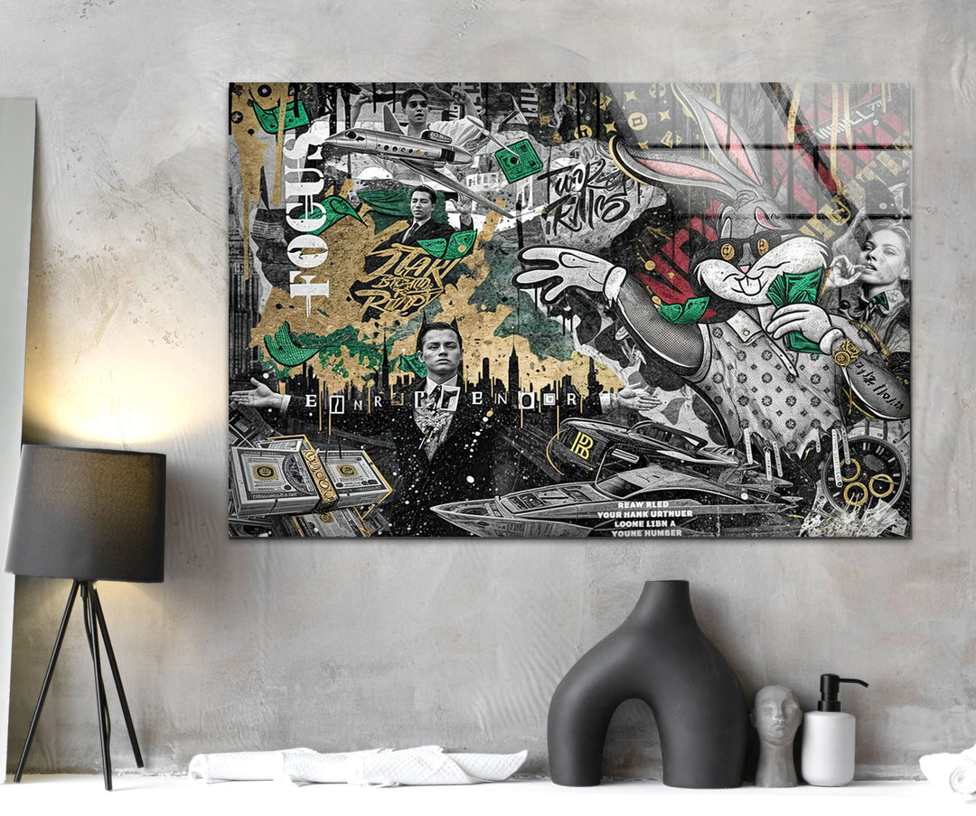 Business Bunny Glass Wall Art glass image printing, glass prints from photos