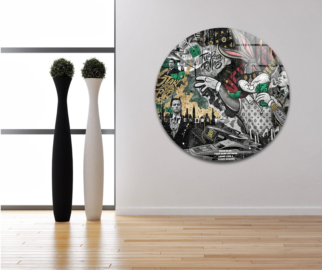 Business Bunny Glass Wall Art photo print on glass, prints on glass wall art