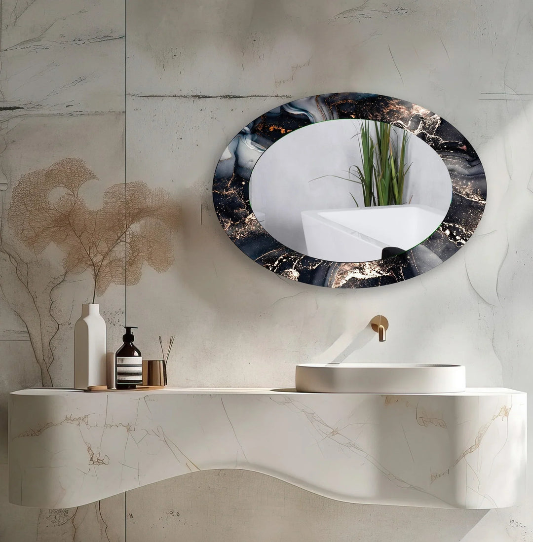 Black Entryway Oval Wall Mirror - MyPhotoStation