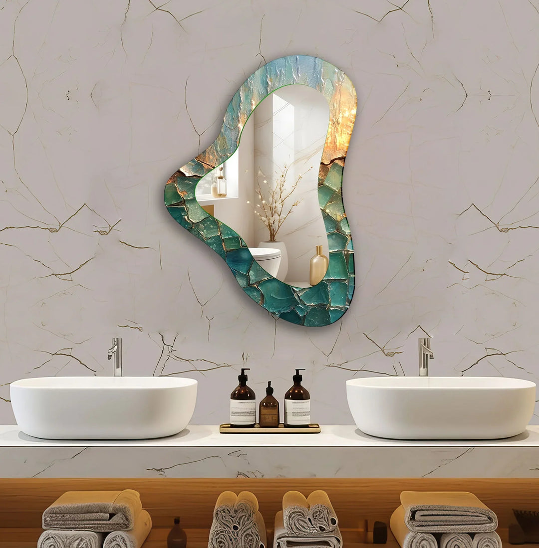 Pastel Green Aesthetic Glass Wall Mirror - MyPhotoStation