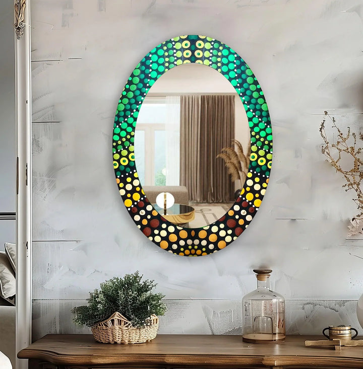 Mirrored wall art crafted with bold patterns for a modern and sophisticated touch