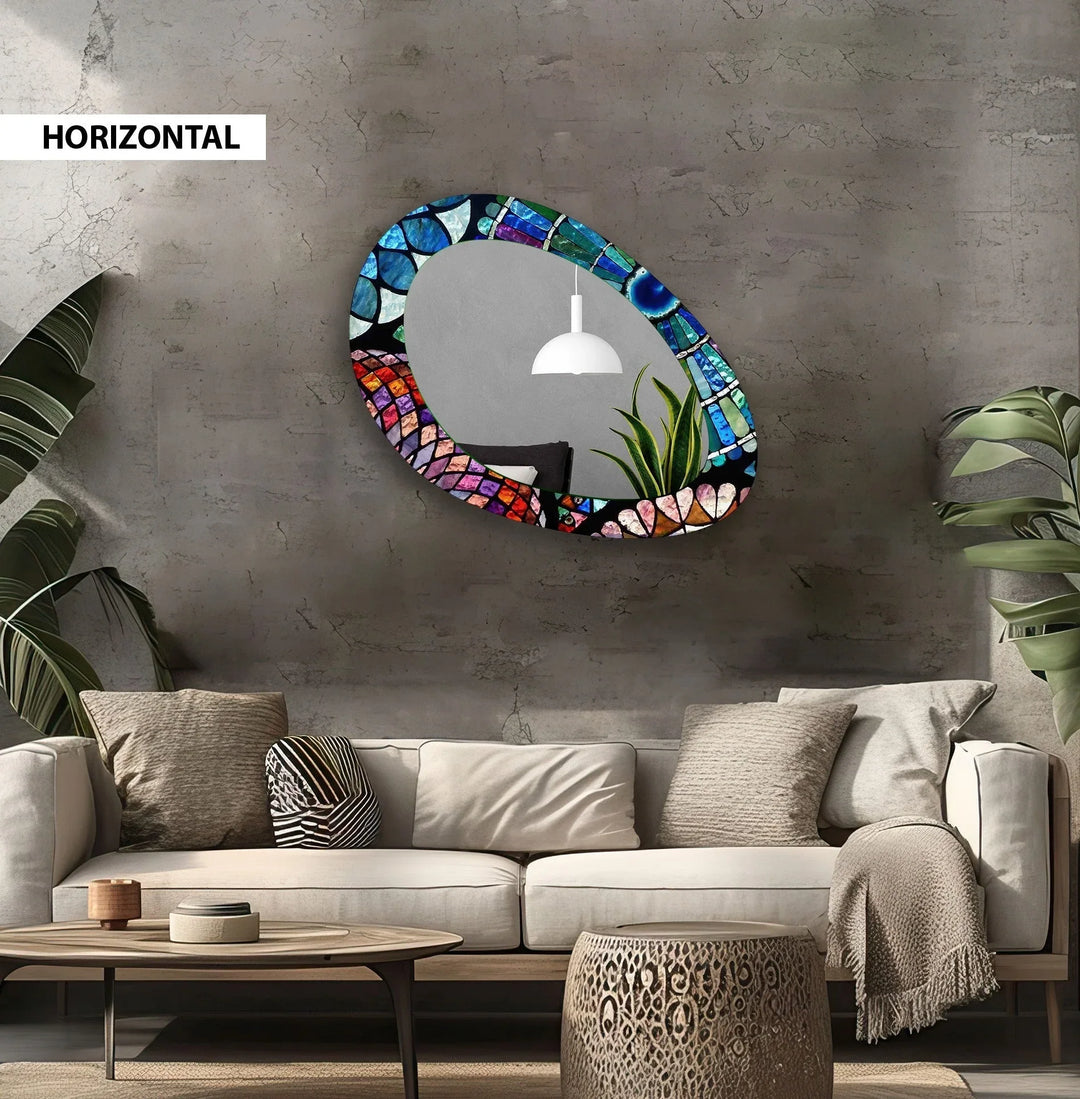 Decorative wall mirror with unique shapes and reflective surfaces for a chic statement