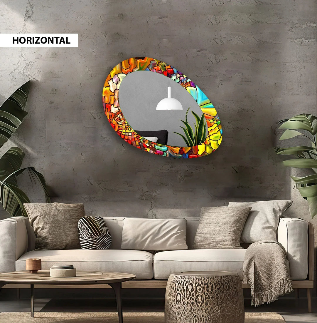 Red Stained Dining Room Wall Mirror - MyPhotoStation