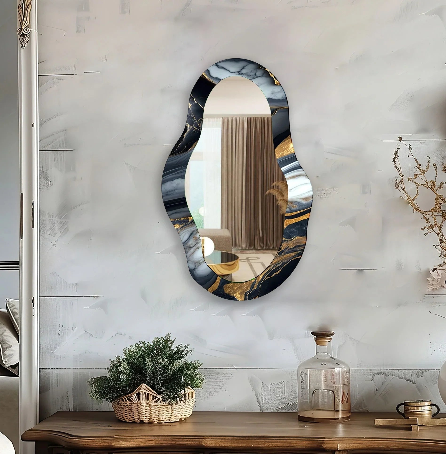 Black And Gold Wall Mirror - MyPhotoStation