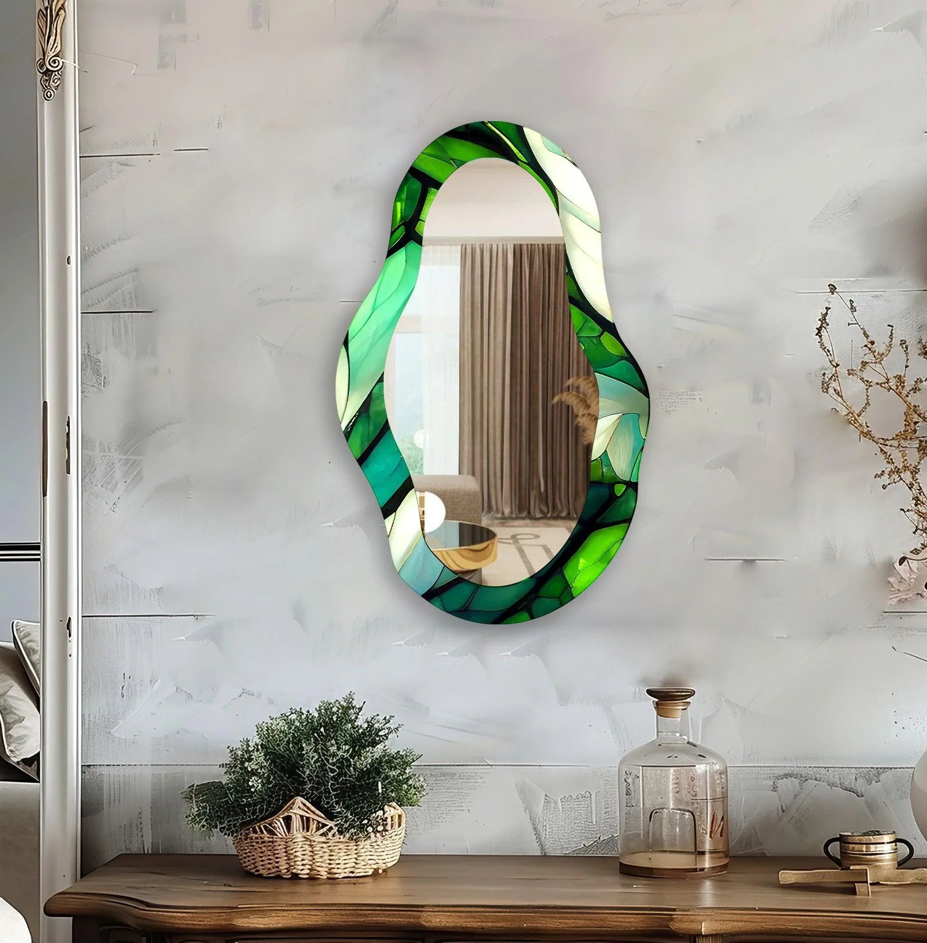 Green Entryway Wall Mirror - MyPhotoStation